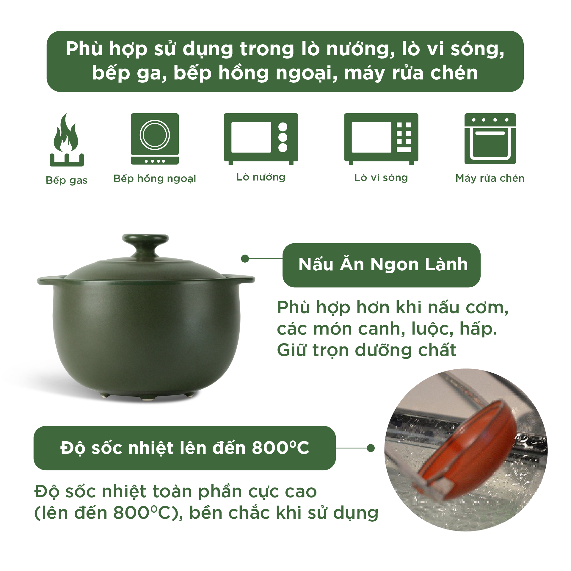 Nồi dưỡng sinh Vesta (Nồi tròn cao) 5.5 L + nắp (CK)