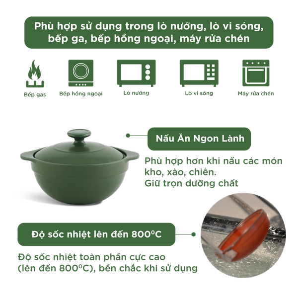 Nồi dưỡng sinh Luna (Nồi cạn) 0.55 L + nắp