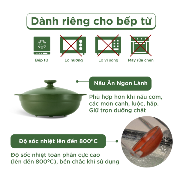 Nồi dưỡng sinh Luna (Nồi cạn) 1.0 L + nắp (CK) (bếp từ)