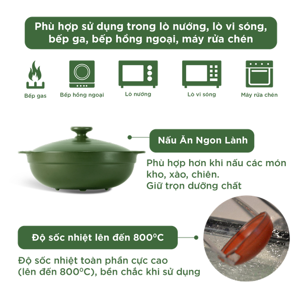 Nồi dưỡng sinh Luna (Nồi cạn) 3.0 L + nắp (CK)