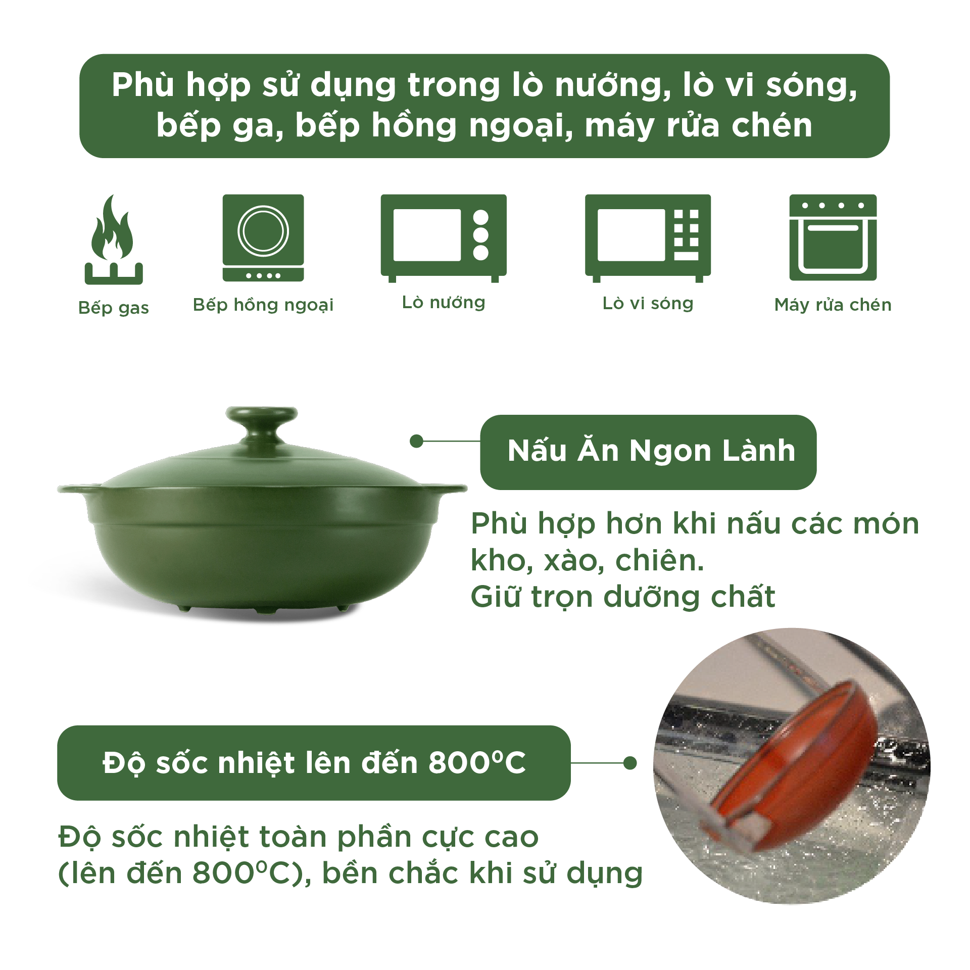 Nồi dưỡng sinh Luna (Nồi cạn) 3.0 L + nắp (CK)