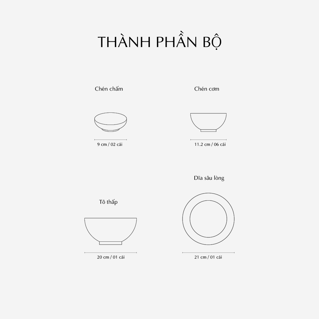 Bộ đồ ăn 10 sản phẩm - Jasmine Lys - Thanh Xuân