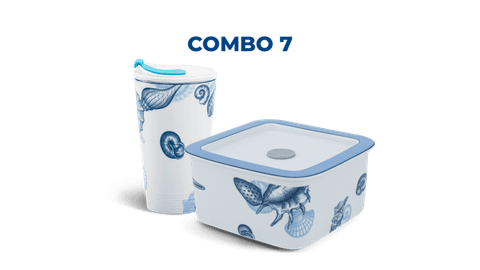  Combo 7: Ly sứ - Hộp dưỡng sinh (hoa văn Đại dương) 