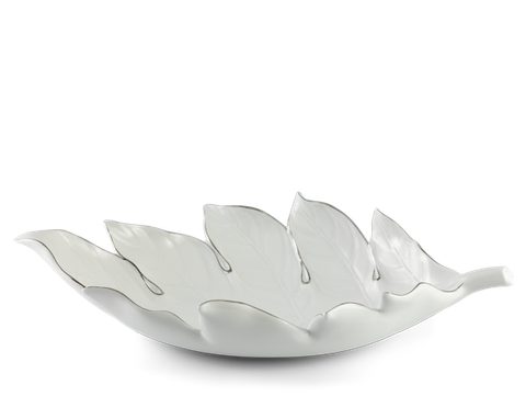  Dĩa trái cây Lá Sake 42.5 cm (Chỉ Bạch Kim) 