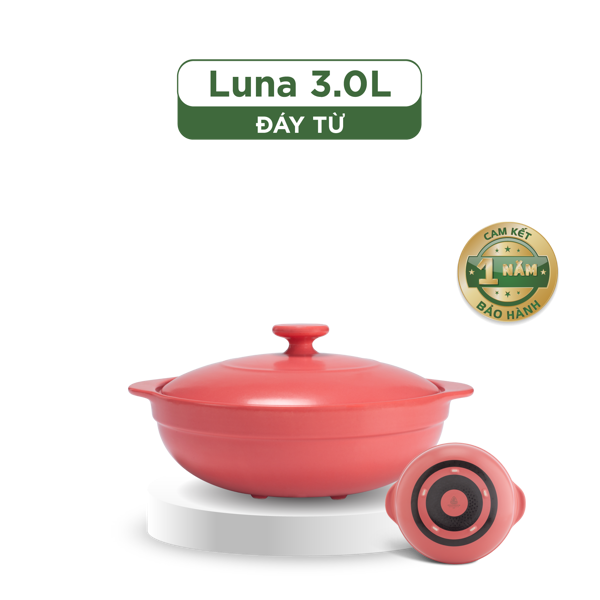 Nồi dưỡng sinh Luna (Nồi cạn) 3.0 L + nắp (CK) (bếp từ)