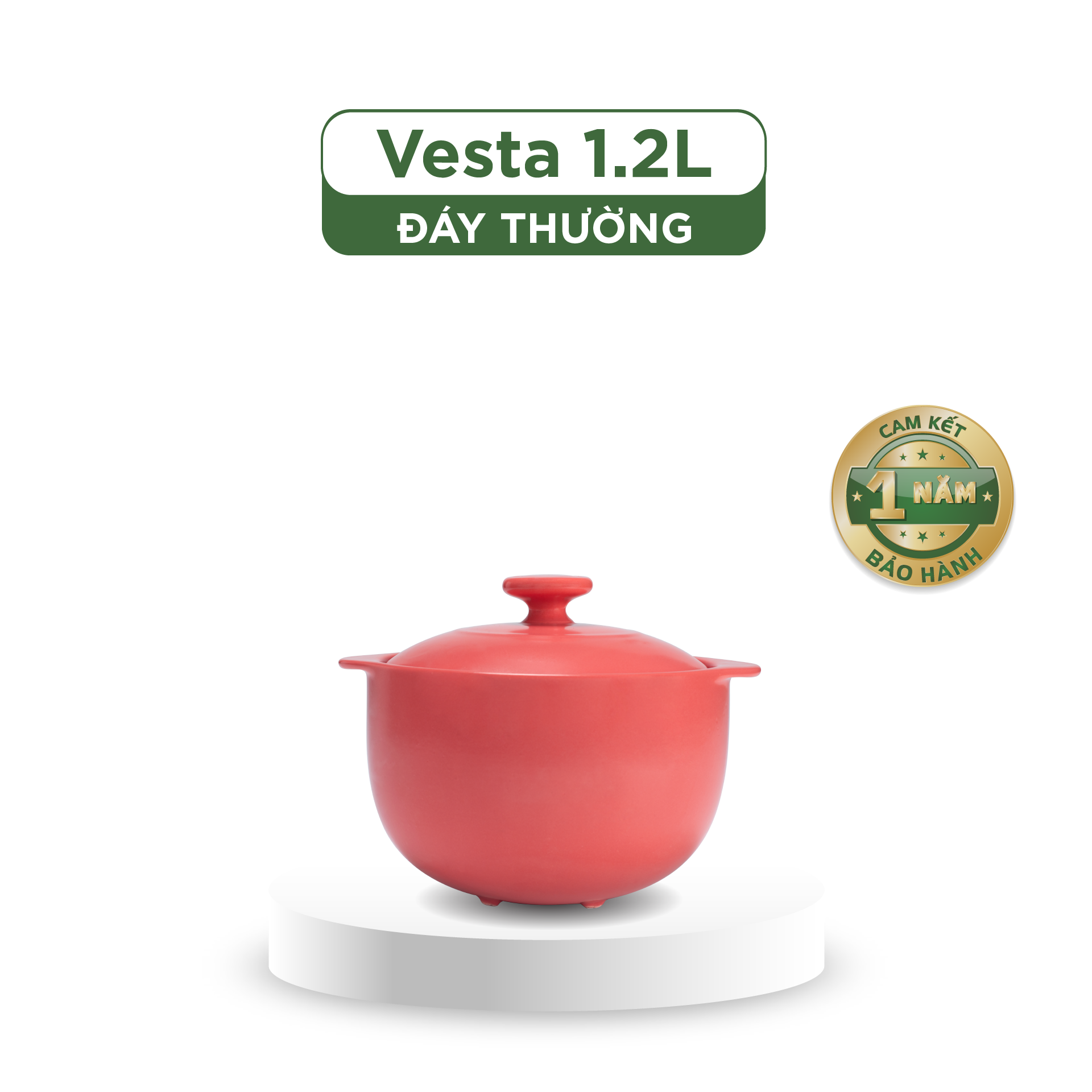 Nồi dưỡng sinh Vesta (Nồi tròn cao) 1.2 L + nắp (CK)