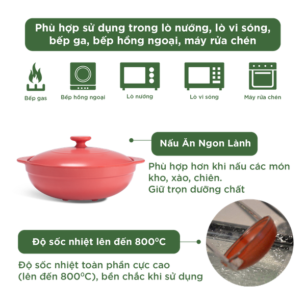 Nồi dưỡng sinh Luna (Nồi cạn) 1.0 L + nắp (CK)