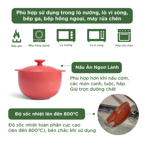 Nồi dưỡng sinh Vesta (Nồi tròn cao) 3.0 L + nắp (CK)