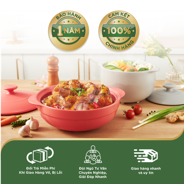Nồi dưỡng sinh Vesta (Nồi tròn cao) 2.0 L + nắp (CK)