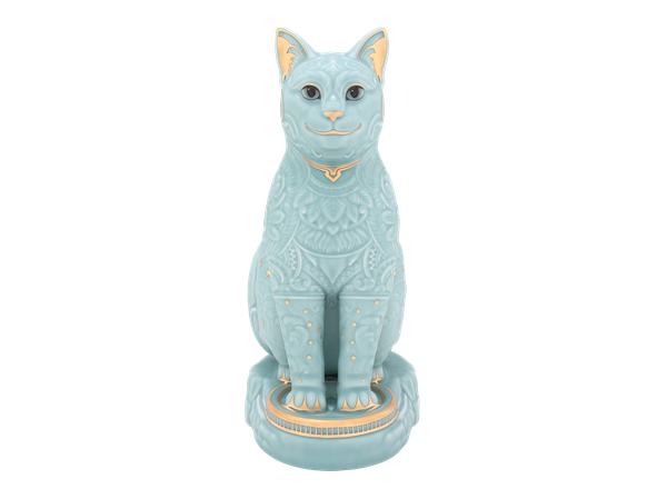 Tượng mèo Ngũ Phúc 31.1 cm - Men Ngọc Sương Mờ