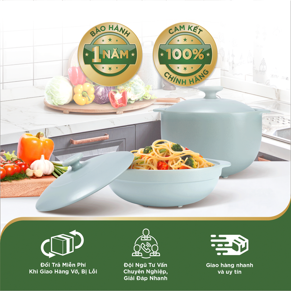 Nồi dưỡng sinh Luna 1.0 L + nắp (CK) - HealthyCook - Màu Xám 2