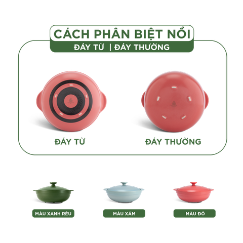  Nồi dưỡng sinh Luna (Nồi cạn) 1.0 L + nắp (CK) (bếp từ) - Màu Đỏ 2 