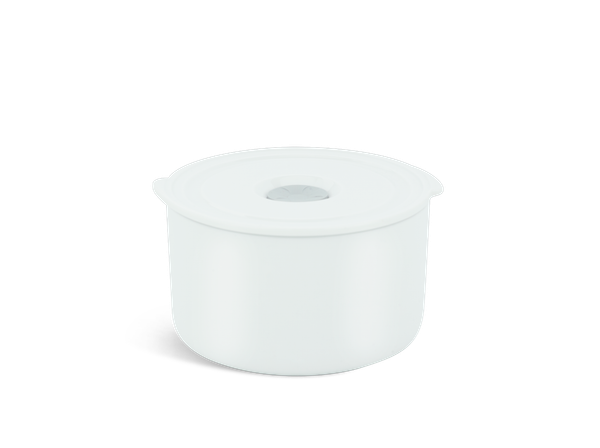 Hộp dưỡng sinh tròn đựng thực phẩm + Nắp 13cm - Dưỡng sinh - Trắng