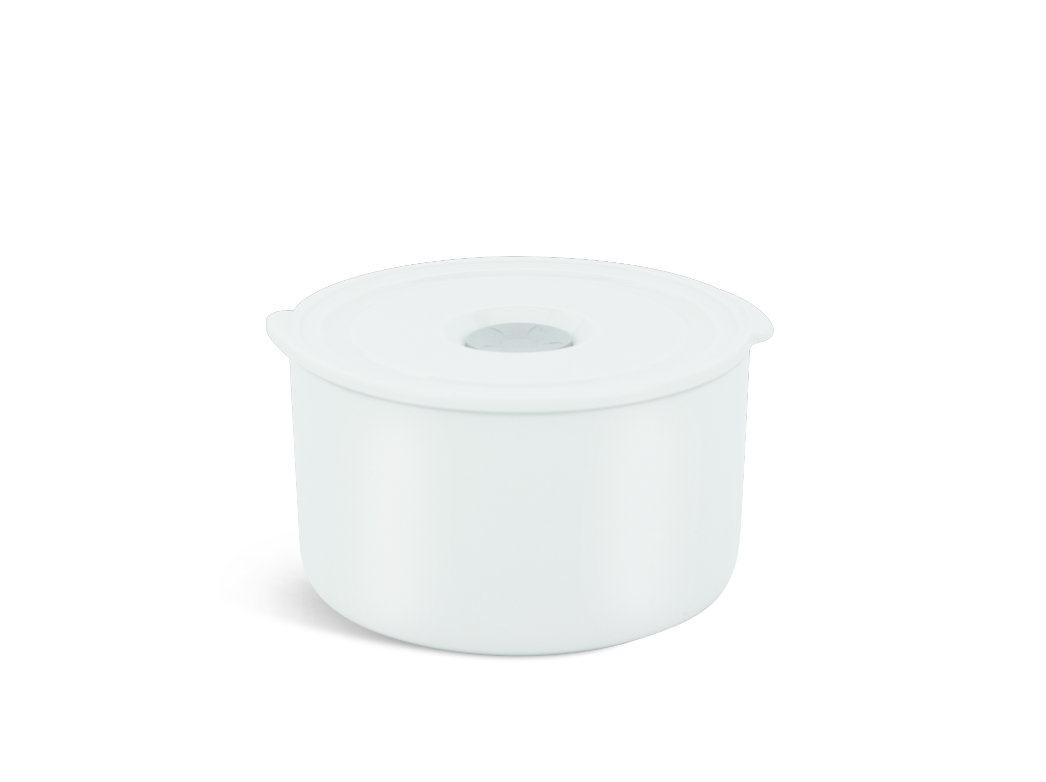 Hộp dưỡng sinh tròn đựng thực phẩm + Nắp 13cm - Dưỡng sinh - Trắng
