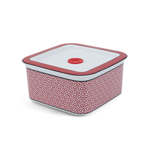  Hộp dưỡng sinh vuông đựng thực phẩm 15 cm + nắp - Dưỡng Sinh - Red Karakusa 