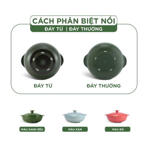  Nồi dưỡng sinh Luna (Nồi cạn) 3.0 L + nắp (CK) - Xanh Rêu 