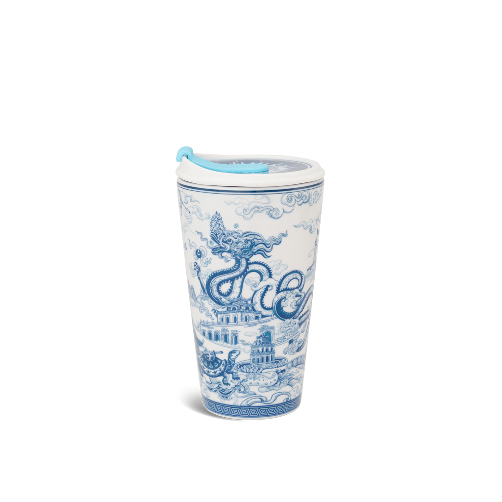 Ly sứ dưỡng sinh 0.48 L (K1) + nắp ống hút - Dưỡng Sinh - Nam Quốc - Hà Nội