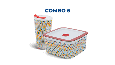  Combo 5: Ly sứ - Hộp dưỡng sinh (hoa văn Mosaic) 