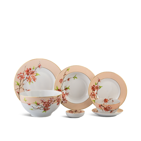  Bộ đồ ăn 23 sản phẩm (B) - Camellia - Hoa Đào 