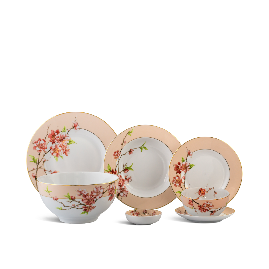 Bộ đồ ăn 23 sản phẩm (B) - Camellia - Hoa Đào