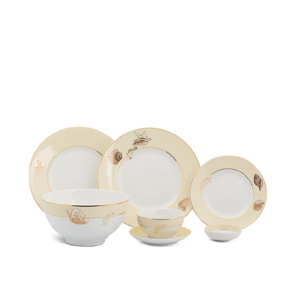 Bộ đồ ăn 6 người 25 sản phẩm - Camellia - Hương Biển kem