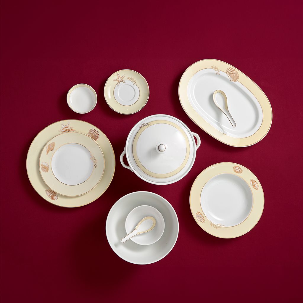 Bộ đồ ăn 6 người 25 sản phẩm - Camellia - Hương Biển kem