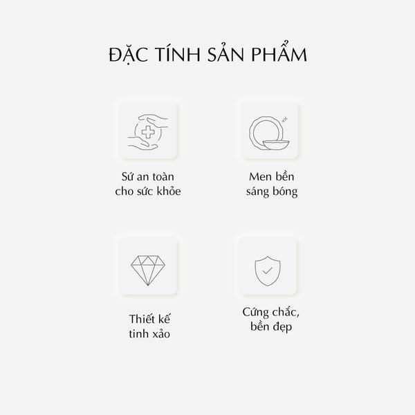 Bộ đồ ăn 6 người 25 sản phẩm - Camellia - Hương Biển kem