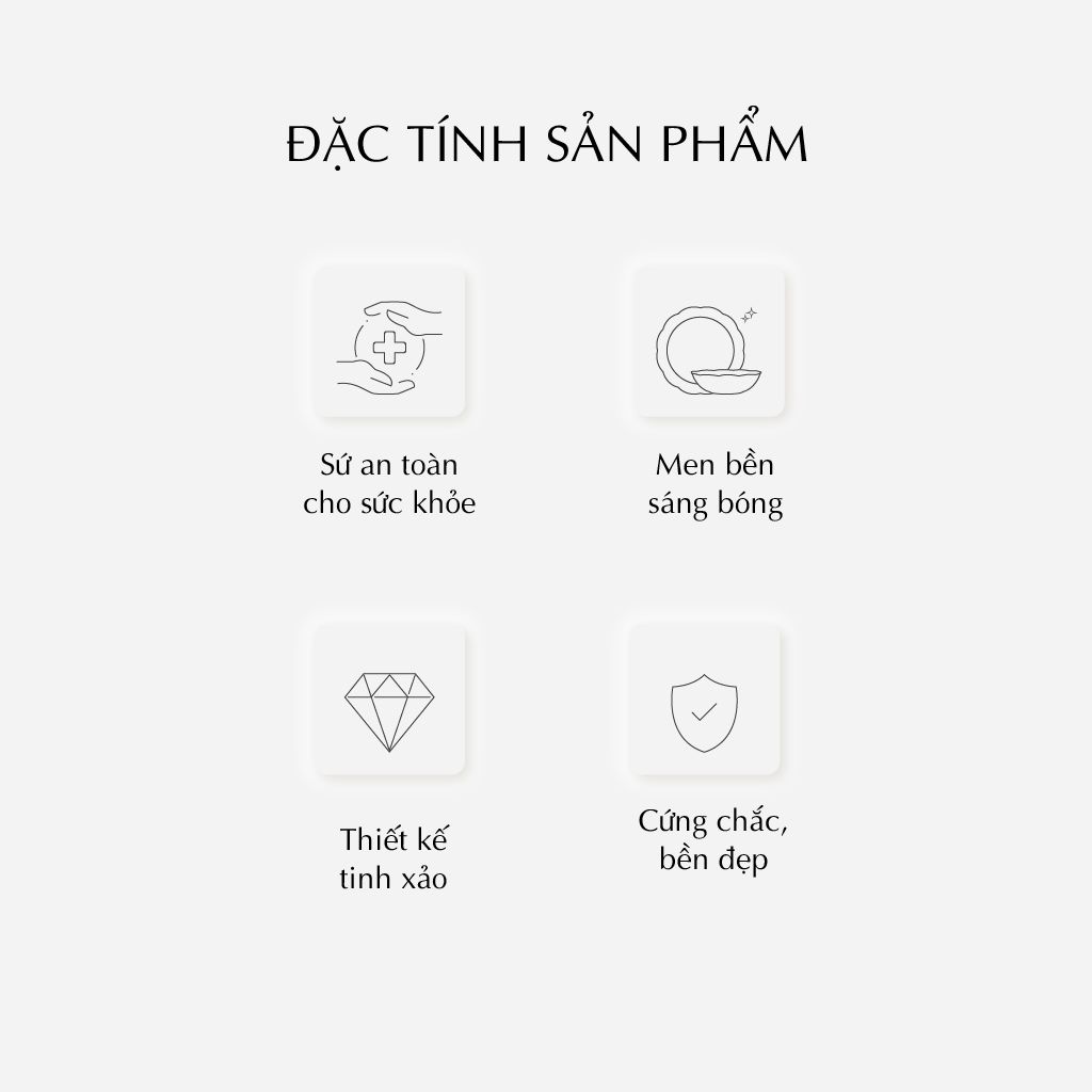 Bộ đồ ăn 6 người 25 sản phẩm - Camellia - Hương Biển kem