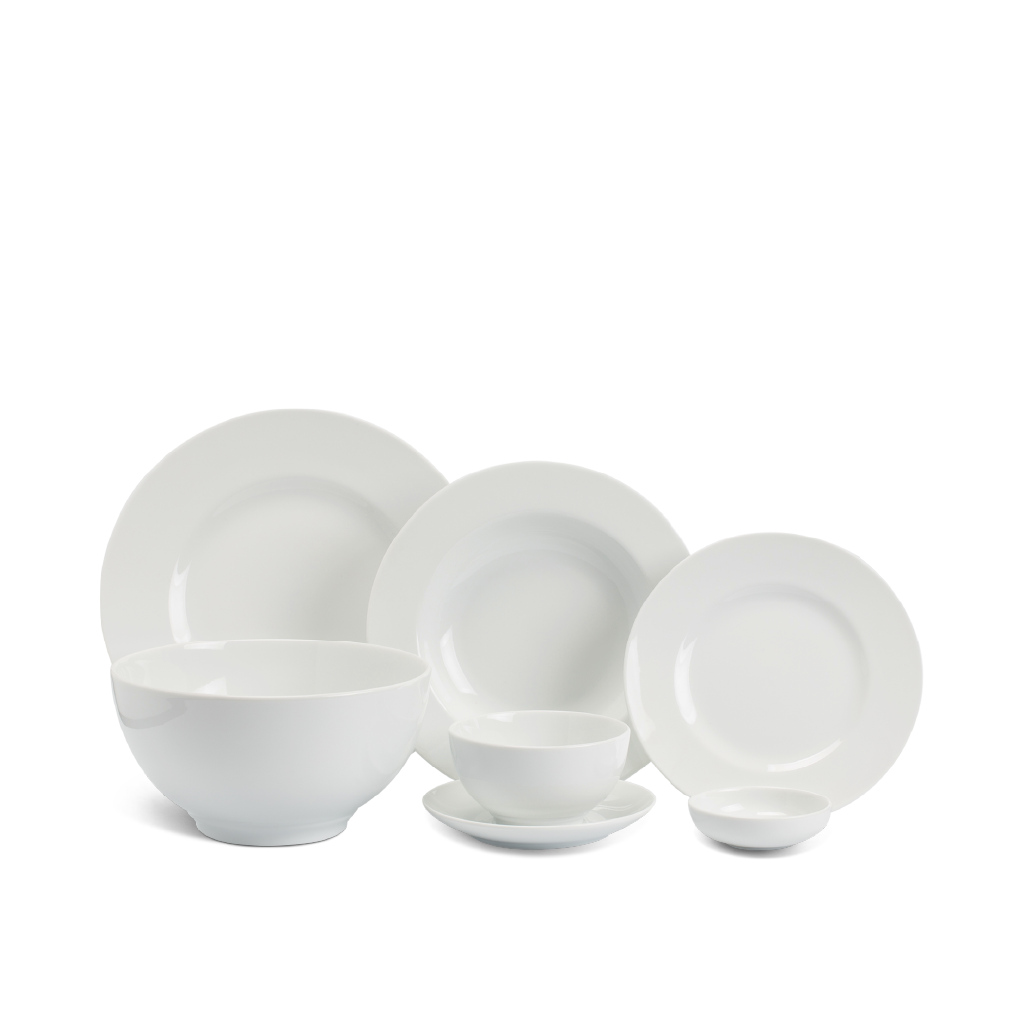 Bộ đồ ăn 25 sản phẩm (B) - Camellia - Trắng