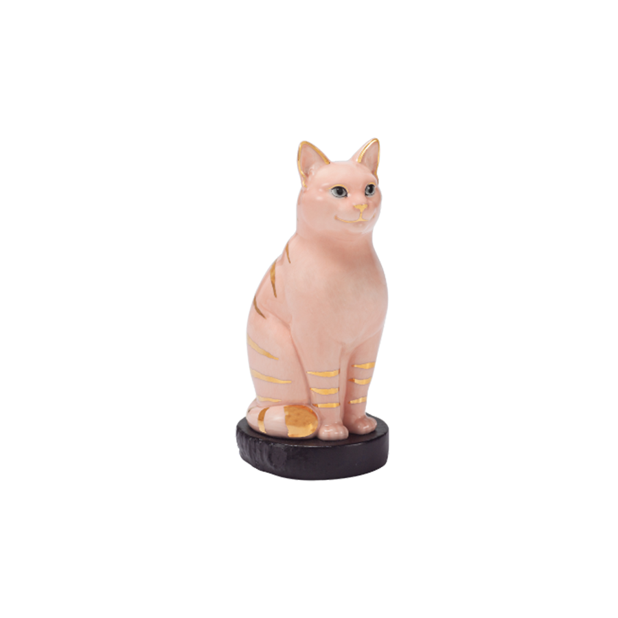 Mèo Đại Cát - Trang trí vàng (17.4 cm) - Màu Hồng