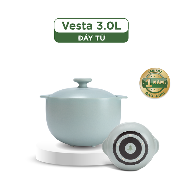 Nồi dưỡng sinh Vesta (Nồi tròn cao) 3.0 L + nắp (CK) (bếp từ)