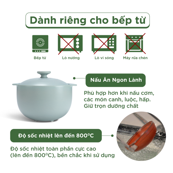 Nồi dưỡng sinh Vesta (Nồi tròn cao) 3.0 L + nắp (CK) (bếp từ)