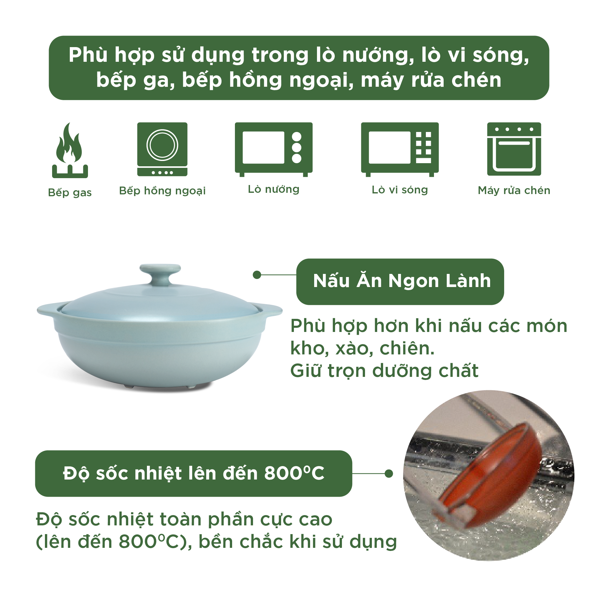 Nồi dưỡng sinh Luna (Nồi cạn) 1.0 L + nắp (CK)