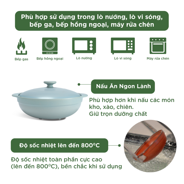 Nồi dưỡng sinh Luna (Nồi cạn) 3.0 L + nắp (CK)