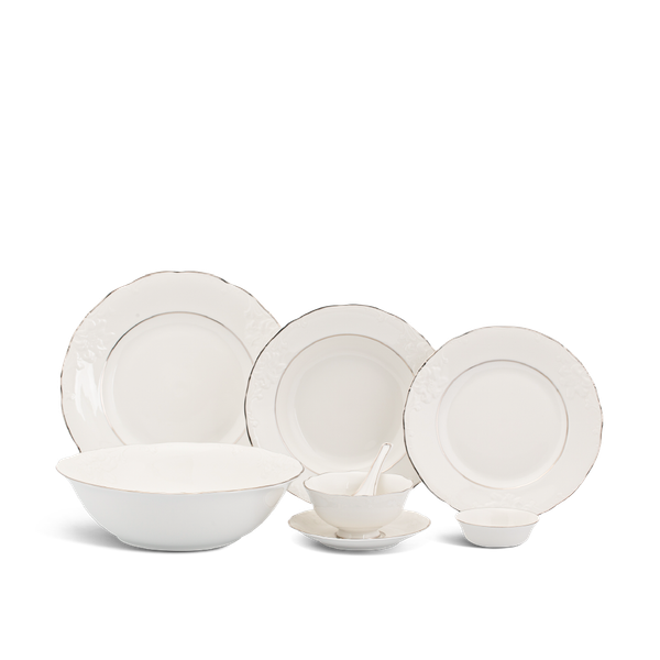 Bộ đồ ăn 30 sản phẩm - Đài Các IFP - Chỉ Bạch Kim