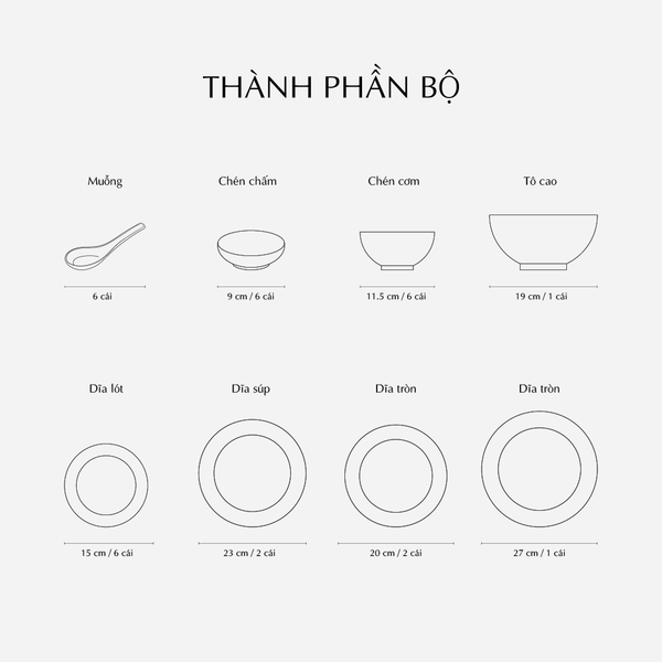 Bộ đồ ăn 30 sản phẩm - Cordon - Men Ngọc Sương Mờ