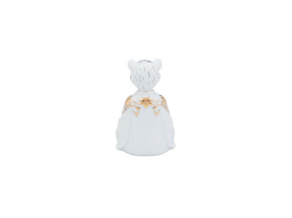 Hổ An Lạc 9.5 cm -  Màu Trắng - Trang trí Vàng 24K