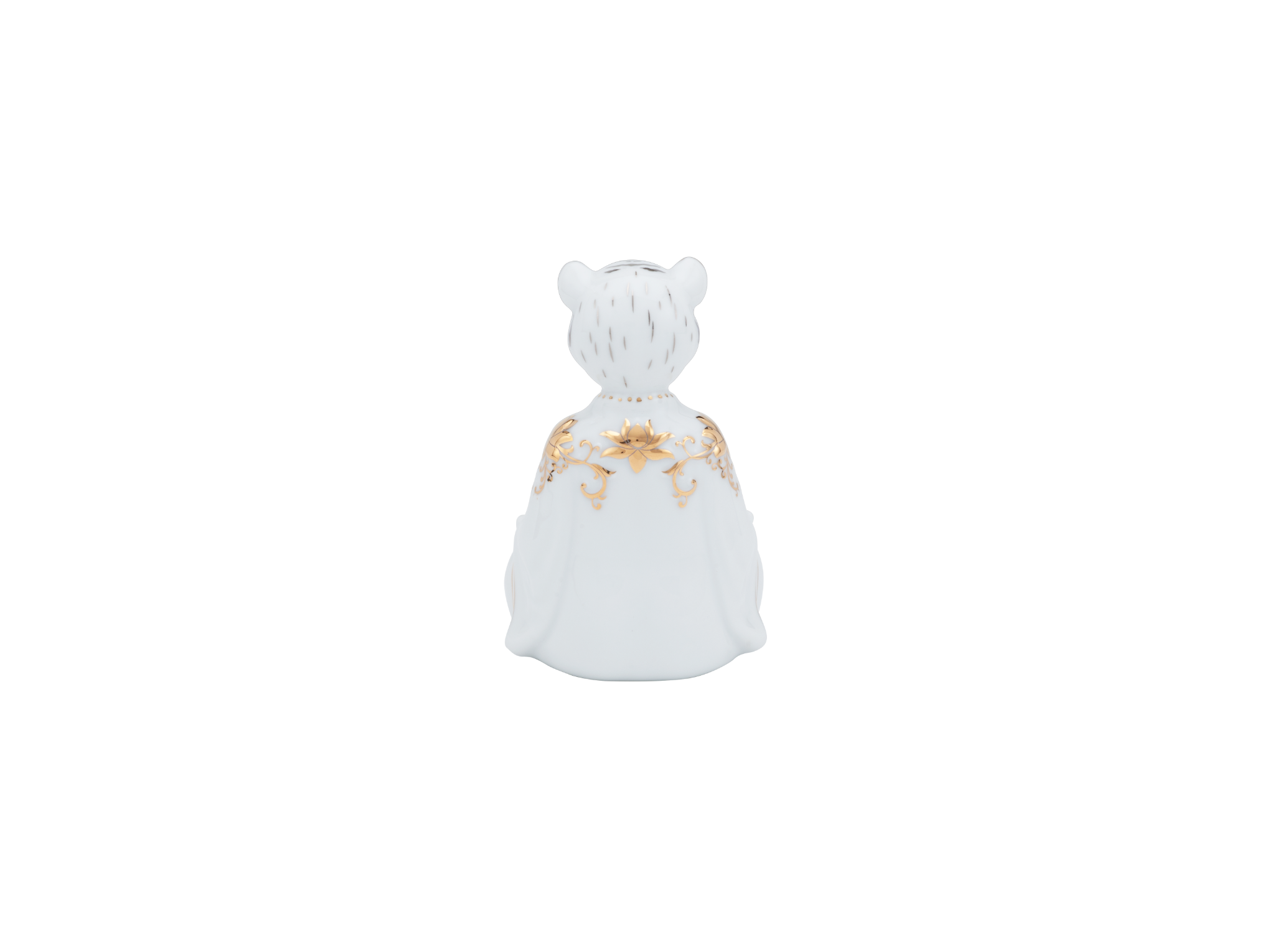 Hổ An Lạc 9.5 cm -  Màu Trắng - Trang trí Vàng 24K