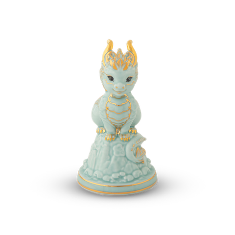  Tượng rồng Hảo Đức 13.5 cm - Men Ngọc (bóng) 