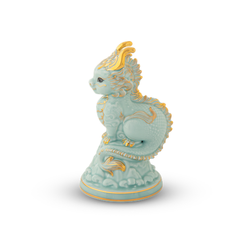  Tượng rồng Hảo Đức 13.5 cm - Men Ngọc (bóng) 