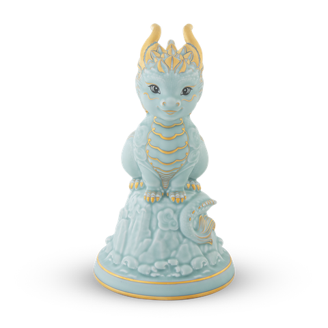  Tượng rồng Hảo Đức 23.9 cm - Men Ngọc Sương Mờ 