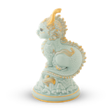 Tượng rồng Hảo Đức 23.9 cm - Men Ngọc Sương Mờ