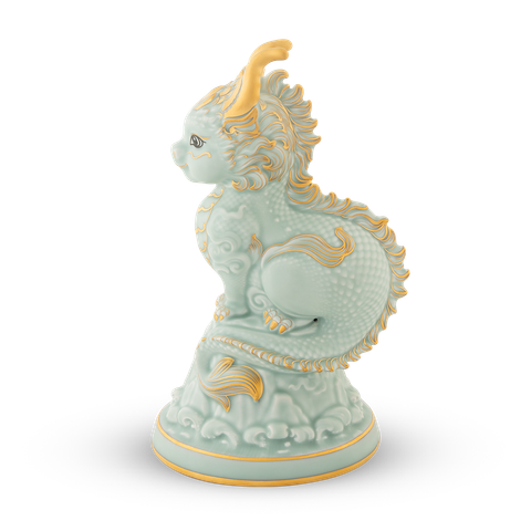  Tượng rồng Hảo Đức 23.9 cm - Men Ngọc Sương Mờ 