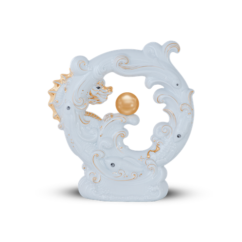  Tượng rồng Khải Đức 23.9 cm - Màu Trắng 