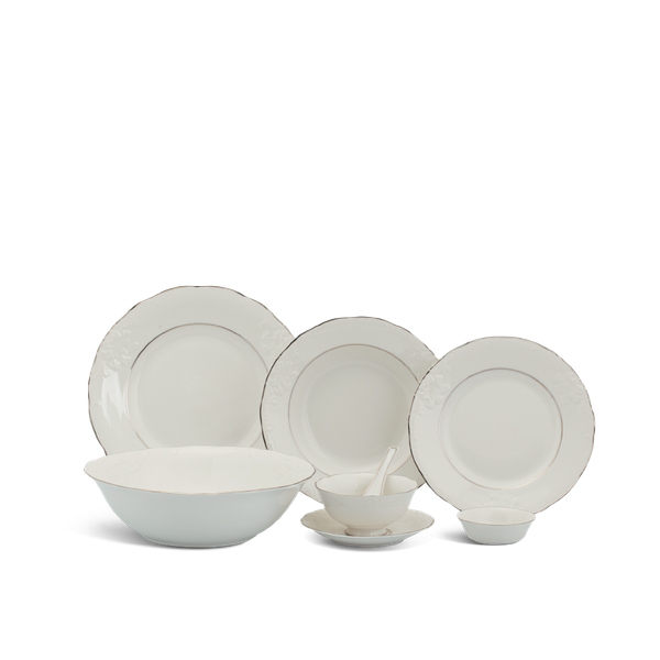 Bộ đồ ăn 6 người 32 sản phẩm - Đài Các IFP - Chỉ Bạch Kim