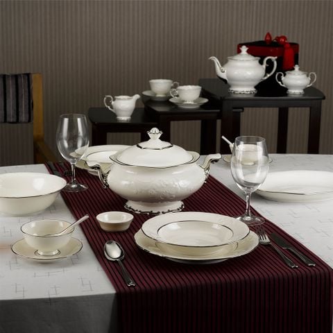  Bộ đồ ăn 6 người 32 sản phẩm - Đài Các IFP - Chỉ Bạch Kim 