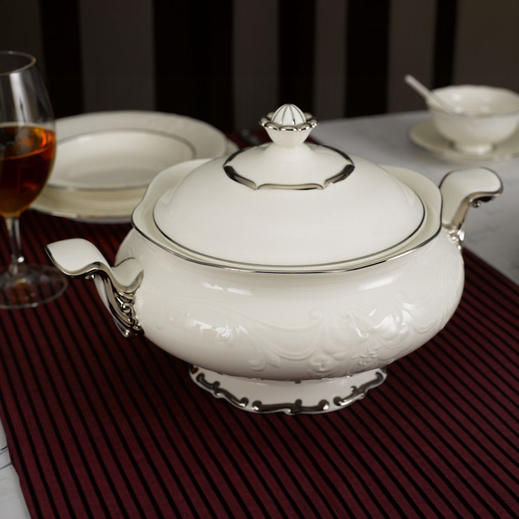 Bộ đồ ăn 6 người 32 sản phẩm - Đài Các IFP - Chỉ Bạch Kim