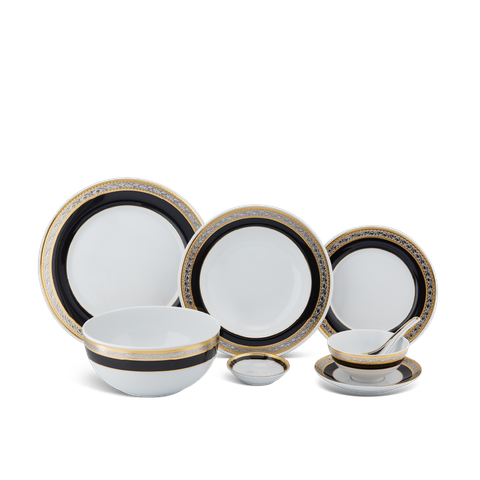  Bộ đồ ăn 6 người 32 sản phẩm - Sago - Hoa Hồng Đen khắc nổi 