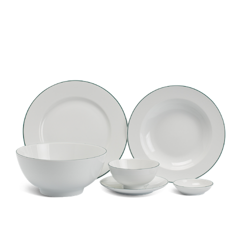  Bộ đồ ăn 22 sản phẩm - Jasmine - Chỉ Xanh Lá 