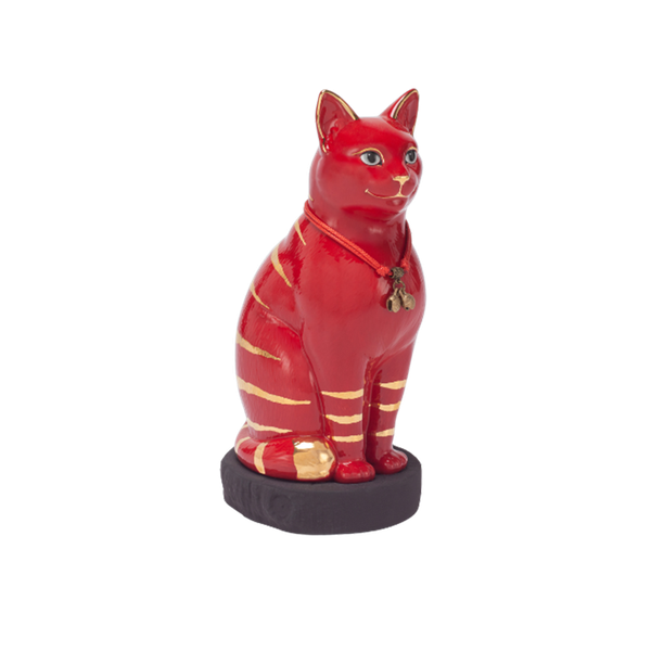 Mèo Đại Cát Trang trí vàng (23.9 cm) - Màu Đỏ
